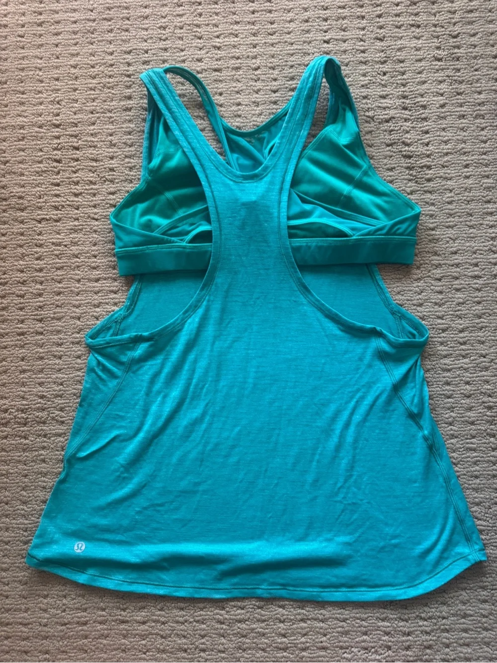 Lululemon Glide and Stride Tank Size 10 Heathered Black 2 in 1